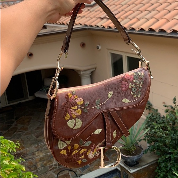 dior floral saddle bag